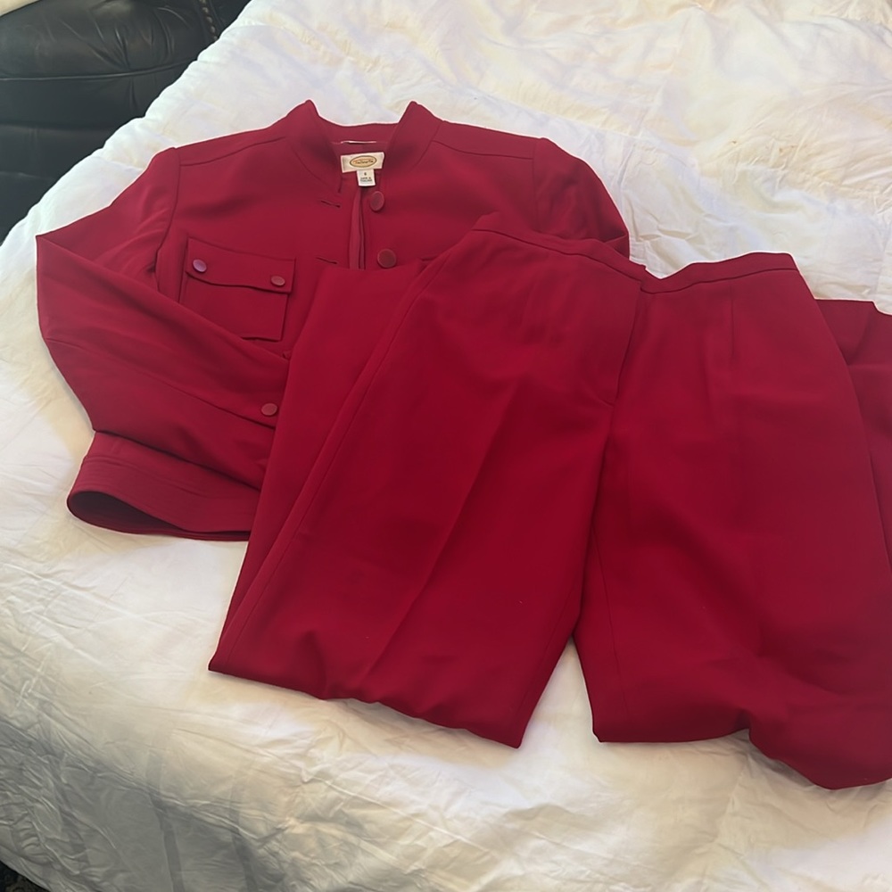 Talbots red suit